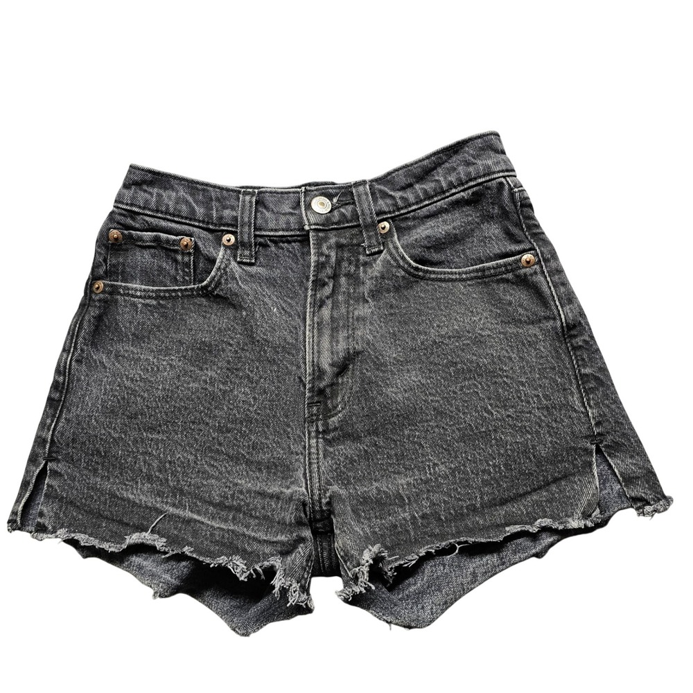 Abercrombie & Fitch Curve Love High Rise Mom Shorts Washed‎ Black Size 24 00